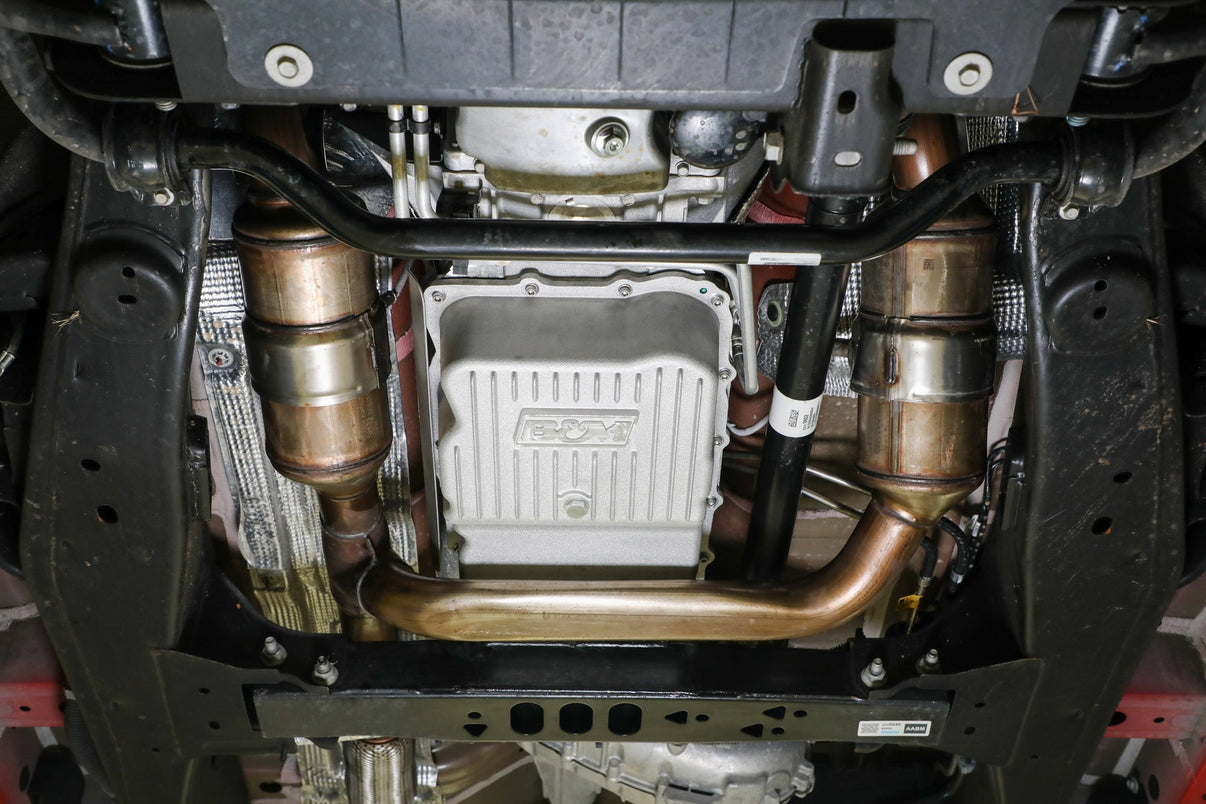 B&M Hi-Tek Heavy-Duty Deep Transmission Pan -  GM 10L80 - Aluminum - Natural - Photo - Close Up User 1