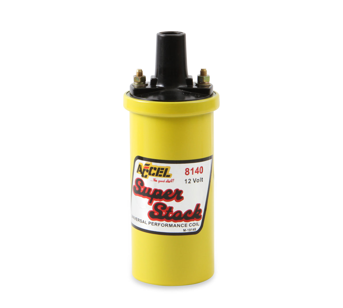 ACCEL Ignition Coil - Yellow - 42000v 1.4 ohm primary - Points - up to 6500 RPM - Photo - out of package Right