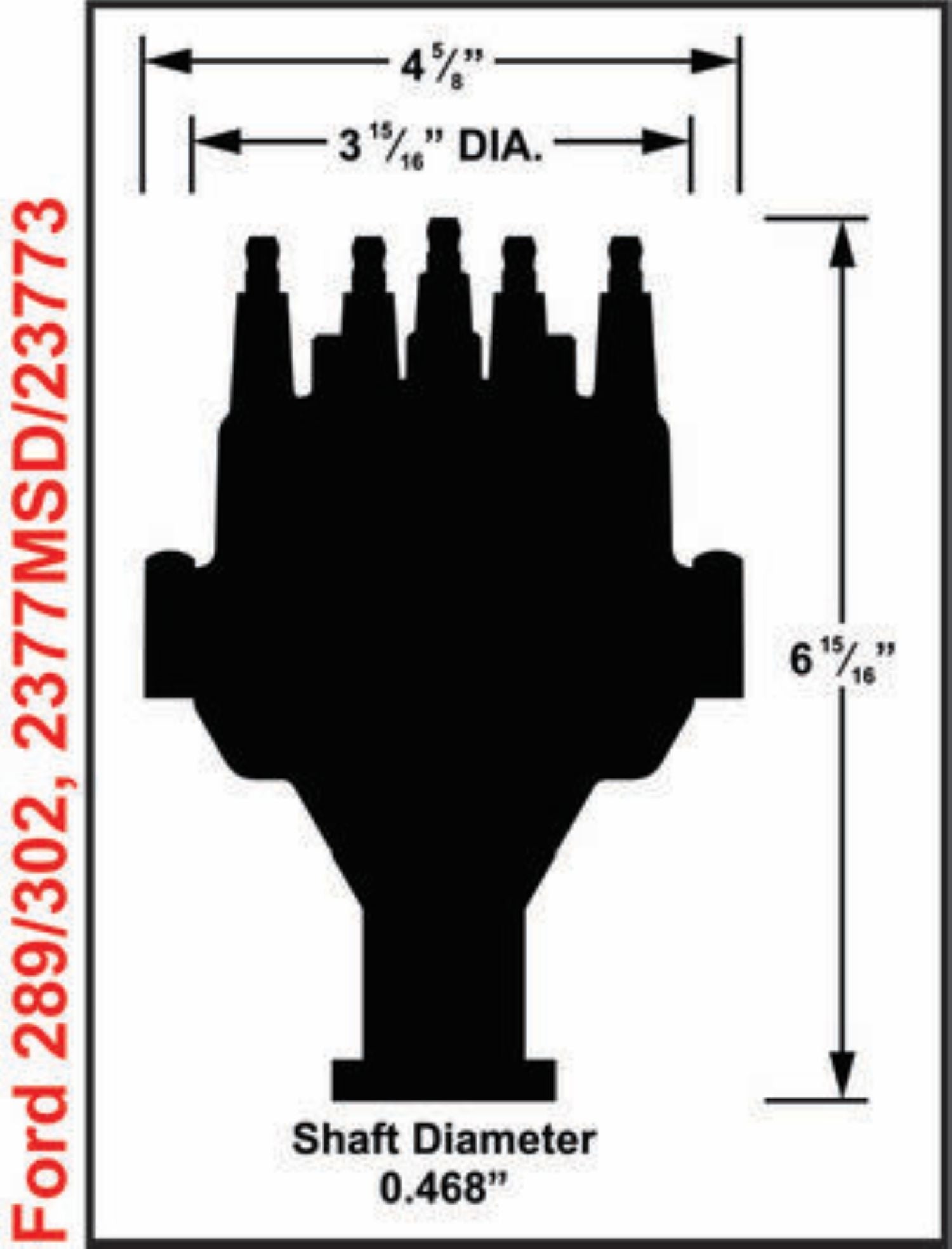MSD Black, Ford 289, 302 Dual Sync Distributor - Photo - out of package Bottom