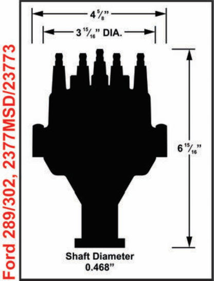 MSD Black, Ford 289, 302 Dual Sync Distributor - Photo - out of package Bottom