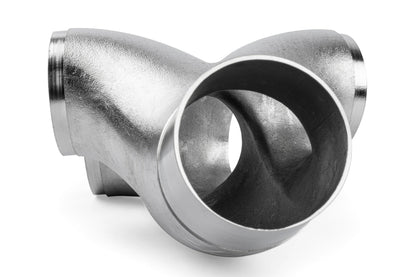 DUAL Y, MQB AWD, 3" TO 4X2.5", 304 CAST - APR Cast Stainless Steel Double Y Splitter - 76mm (3") to Quad 63.5mm (2.5")