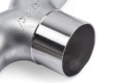 AXLEBACK 3" TIL 2,5" T-RØR, BEARBEARBEJDET CAS - APR Støbt Rustfrit Stål T-Splitter - 76 mm (3") til Dobbelt 63,5 mm (2,5")