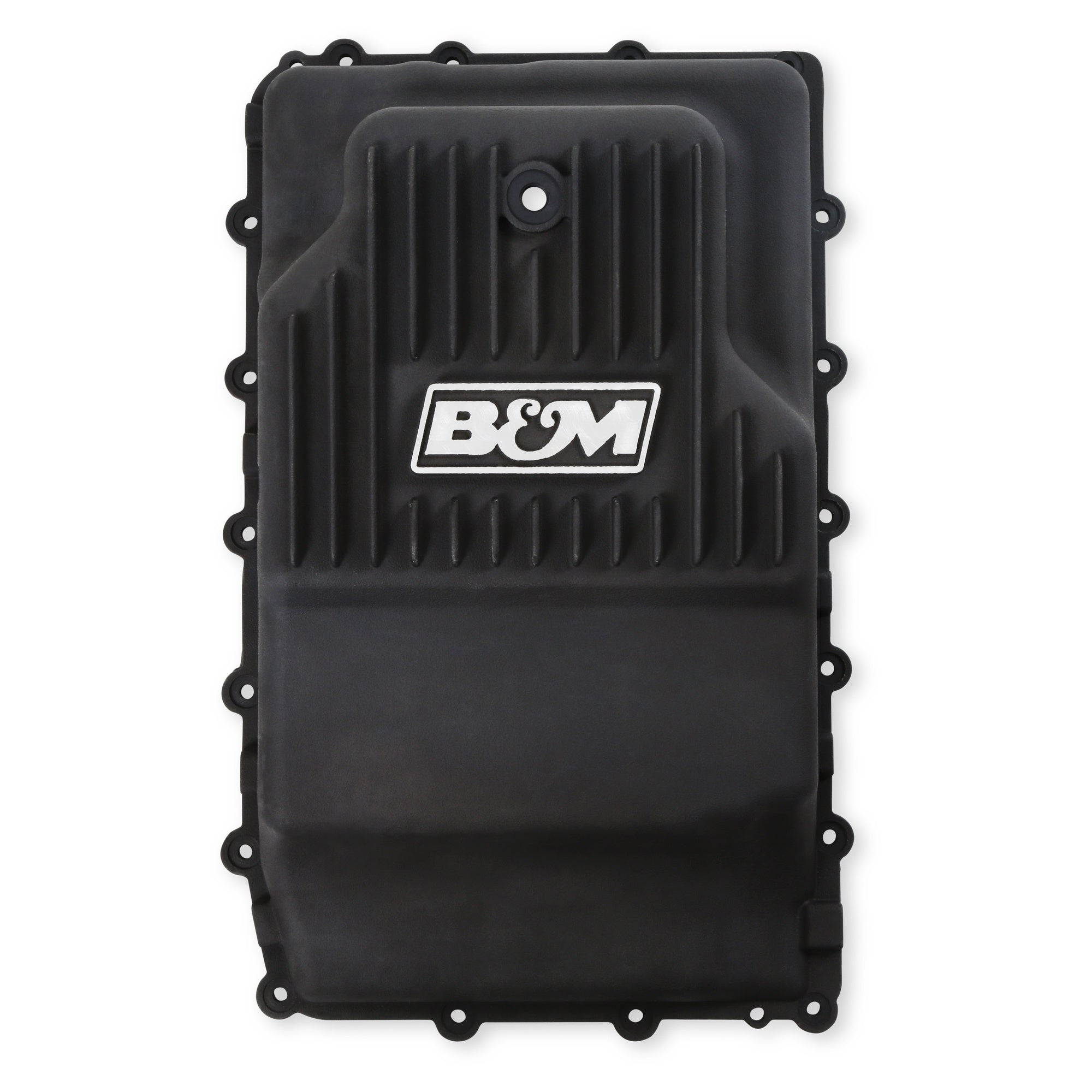B&M Hi-Tek Heavy-Duty Deep Transmission Pan -  Ford 10R80 - Aluminum - Black - Photo - Close Up User 3