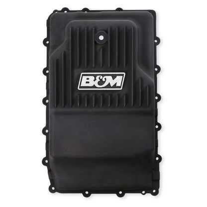 B&M Hi-Tek Heavy-Duty Deep Transmission Pan -  Ford 10R80 - Aluminum - Black - Photo - Close Up User 3