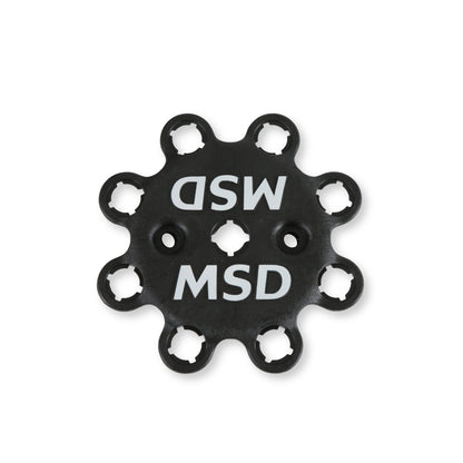 Dist Cap, Black Chevy V8, HEI, Retainer - MSD Distributor Cap - V8 - HEI Terminals - Black - Spark Plug Wire Retainer