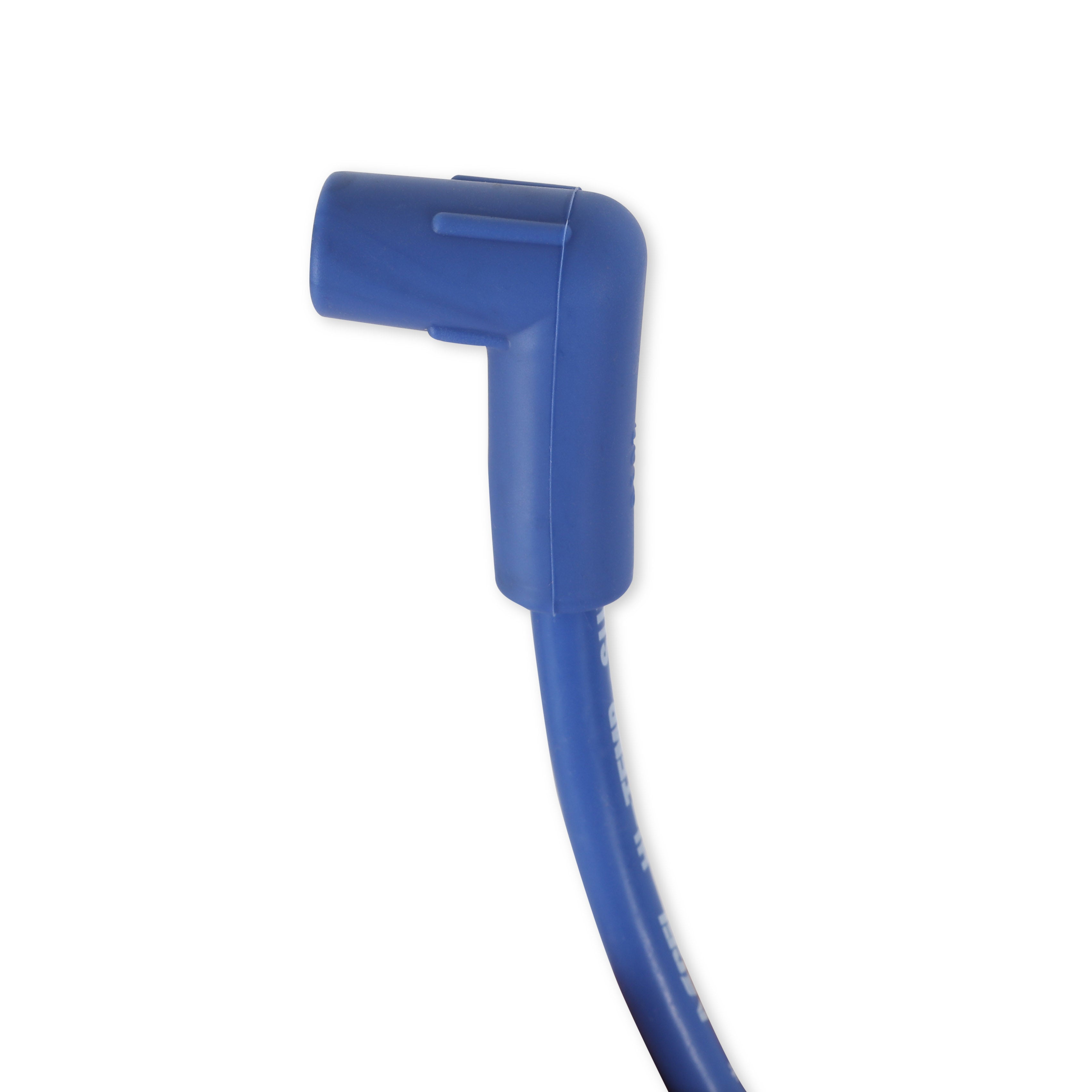 Spark Plug Wire Set - 8mm - Universal - Blue Wire with Blue 90 Deg Boots - Photo - out of package Left