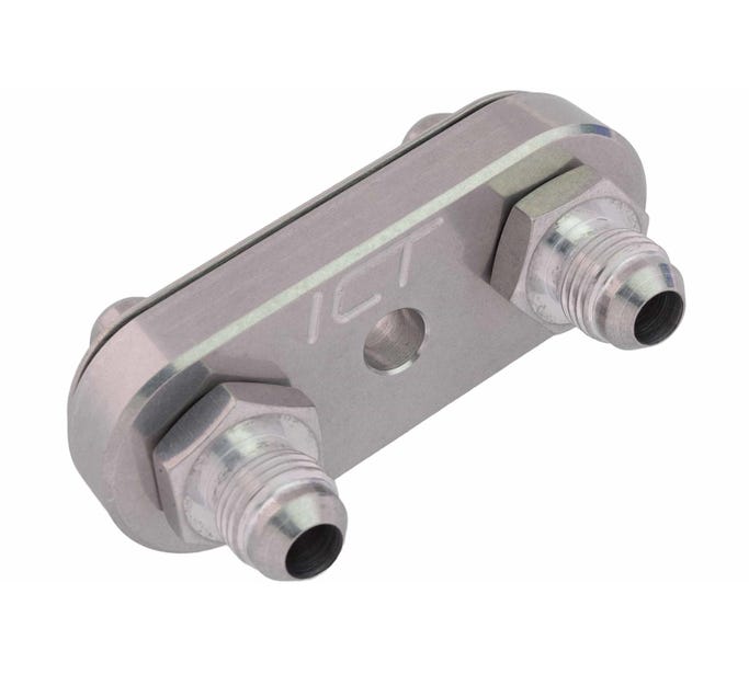 ICT Billet 6L80E 6L90E 8L90E Transmission Cooler Line Adapter Plate with 6AN Fittings Seal