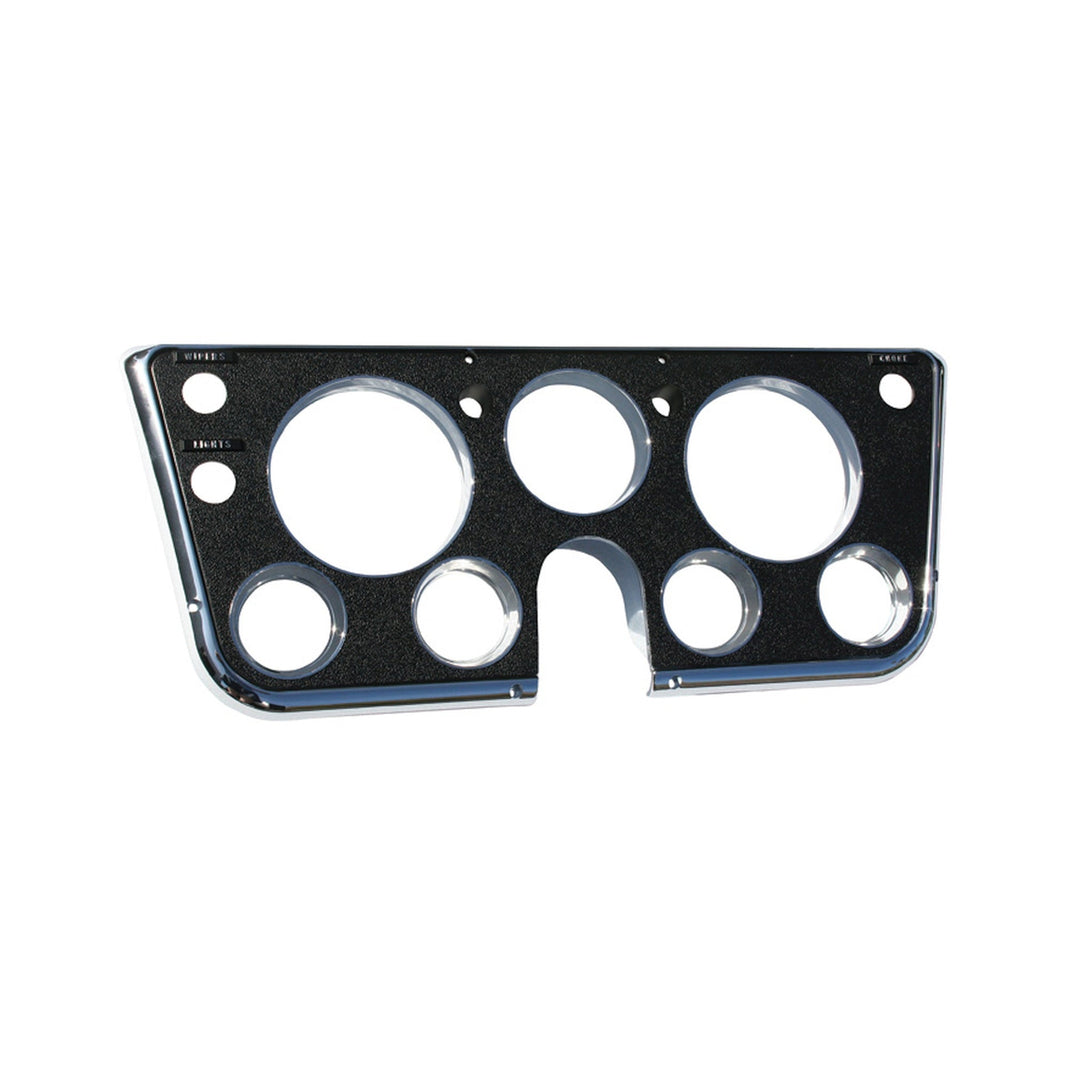 67-68 INSTRUMENT BEZEL-7-W/CHOKE/BLK - Brothers Trucks Instrument Bezel - 7 Hole - With Choke - Chrome/Black