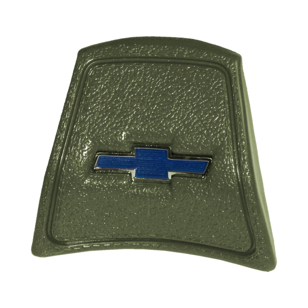 69-72 HORN BUTTON, BOWTIE GRN - Brothers Trucks Horn Button - Green - w/ Blue Bowtie