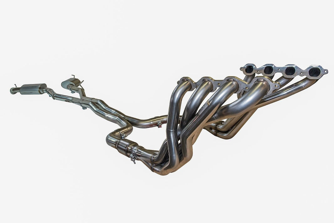 Stainless Header and Full Exhaust Kit. - 2" Headers & GREEN Exhaust Kit w/Polished Quad Tips. 2016-2024 Camaro SS/ZL1