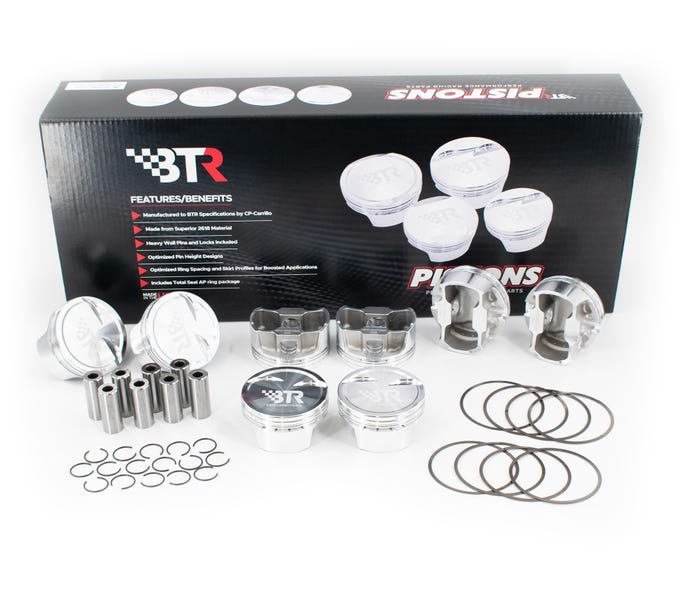 BTR Cp Piston & Ring Set - GEN III/IV LS - 4.000" Bore - 4.000" Stroke - 6.125" Rod - 8CC Dish
