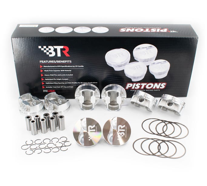 BTR Cp Piston & Ring Set - GEN III/IV LS - 4.125" Bore - 4.000" Stroke - 6.125" Rod - 3CC Flat Top