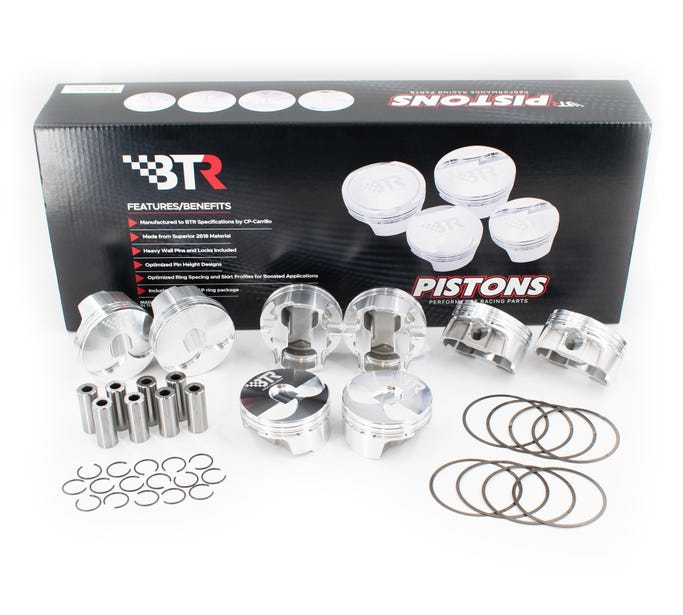 BTR Cp Piston & Ring Set - GEN V LT - 4.070" - Bore - 3.860" Stroke - 6.125" Rod - 6CC Dish