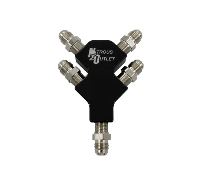 Nitrous Outlet 4 Way 6AN Stacked Y-distribution Block - 00-01732