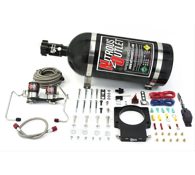 Nitrous Outlet 90MM 07-12 GM Truck Hardline Plate System - 50-200HP - 10LB Bottle