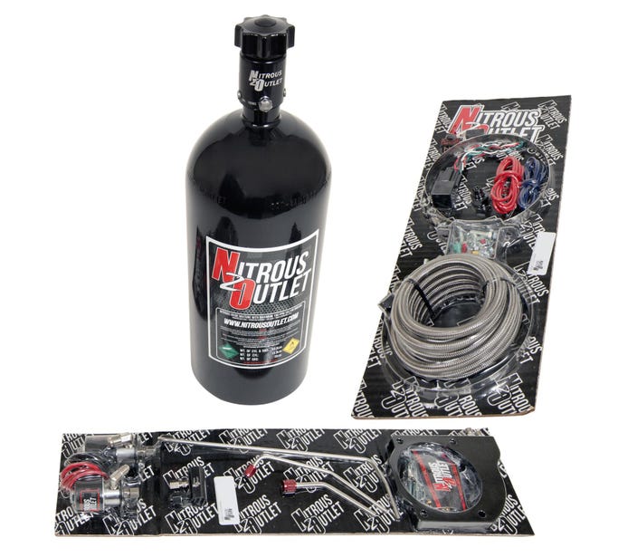 Nitrous Outlet 102MM MSD Atomic Hardline Plate System - LS7- Oem-style Fuel Rails - 50-200HP - 10LB Bottle
