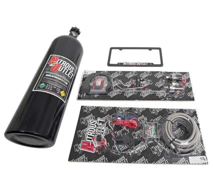 Nitrous Outlet 102MM MSD Atomic Hardline Plate System - LS7- Oem-style Fuel Rails - 50-200HP - 15LB Bottle