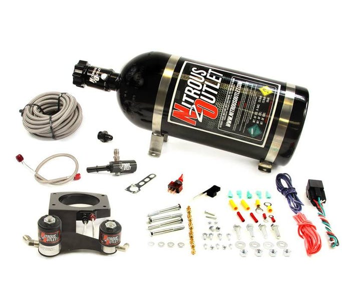 Nitrous Outlet 2014+ 6.2L Chevrolet Truck Hardline Plate System - 50-200HP- 15LB Bottle