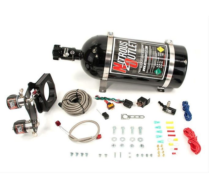 Nitrous Outlet 2014+ 5.3L L83 Chevy Truck 83MM Hardline Plate System - 50-200HP - 12LB Bottle