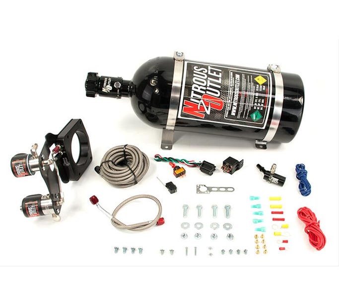Nitrous Outlet 2014+ 5.3L L83 Chevy Truck 83MM Hardline Plate System - 50-200HP - 15LB Bottle