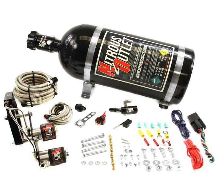 Nitrous Outlet 2014+ C7 Zo6 Corvette Nitrous Plate Hardline System - 50-200HP - 12LB Bottle