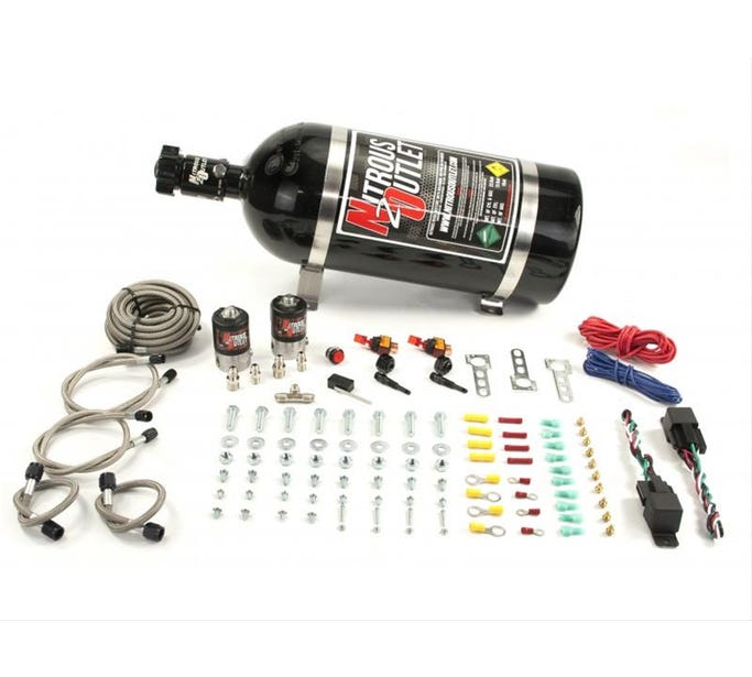 Nitrous Outletuniversal EFI Dual Stage Single Nozzle Dry System - 35-200HP - 10LB Bottle