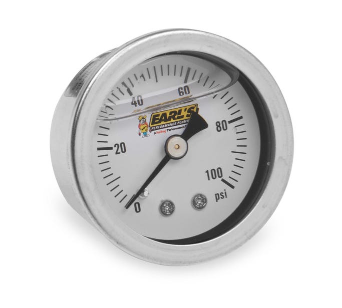 Earl's Pressure Gauge - Oil Filled - 100 Psi