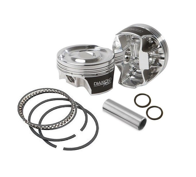 Diamond Piston Set - Ls2k 15° - 4.030" Bore - 4.000" Stroke - 6.125" Rod - 15.0CC Dish