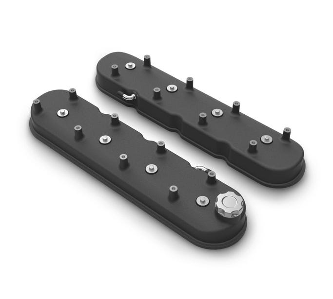 Holley Valve Cover - LS - Tall - Aluminum - Satin Black