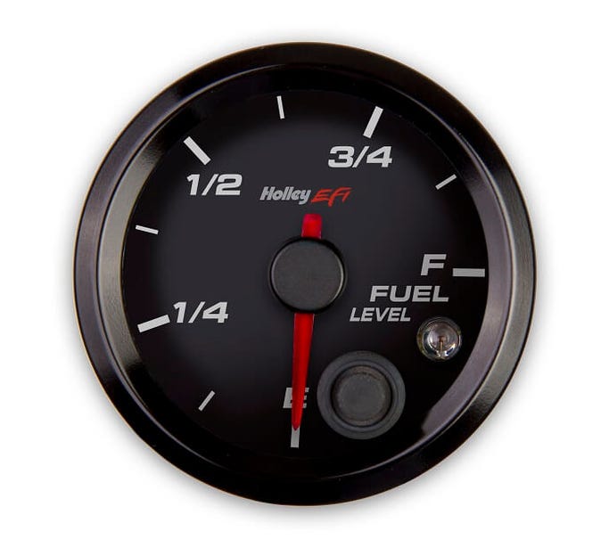 Holley EFI - 2-1/16" Fuel Level Gauge - Programmable - Black