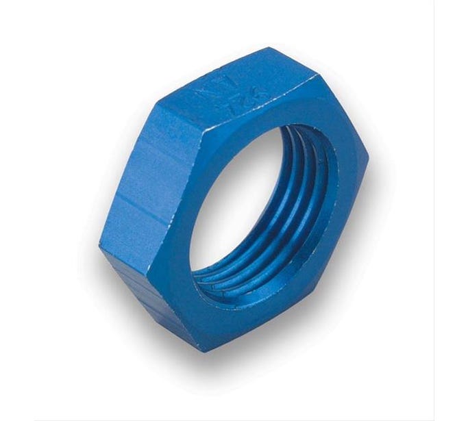 Earl's Bulkhead Nut - 8AN - Blue