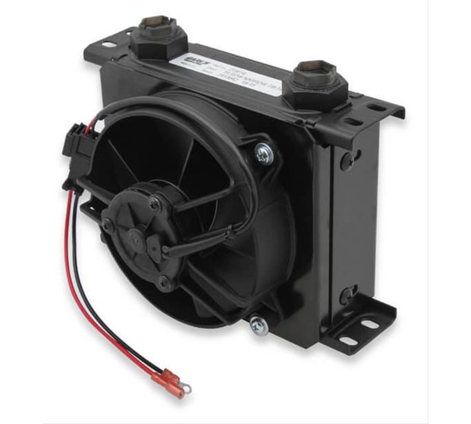 Earls Ultrapro Oil Cooler - 19 Row - Narrow - W/ Fan - Black