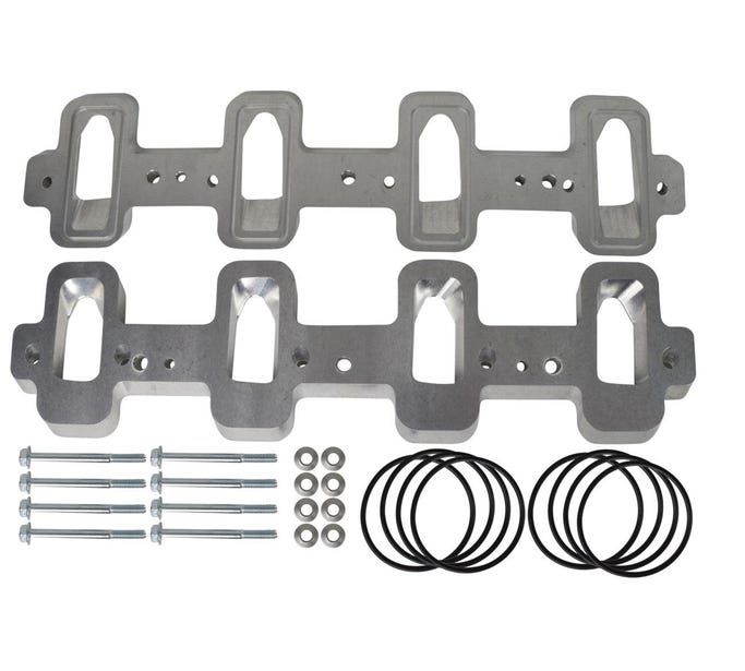 ICT Billet Intake Manifold Adapter - Cathedral Port to Rectangle Port