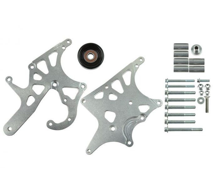 ICT Billet Alternator & Power Steering Bracket Kit - Turbo Applications - C5/SS Sedan/G8/04-06 CTS-V Balancer - 551521X-1