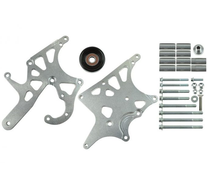 ICT Billet Alternator & Power Steering Bracket Kit - LS Truck/2010-15 Camaro Balancer - 551521X-3