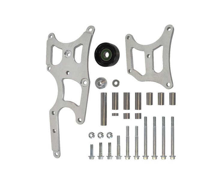 ICT Billet Alternator & Power Steering Bracket Kit - LS Truck/2010-15 Camaro Balancer - 551747