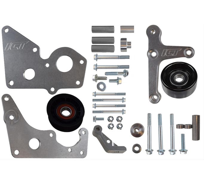 ICT Billet Alternator & Power Steering Bracket Kit - C5/SS Sedan/G8/04-06 CTS-V Balancer - 551769-1