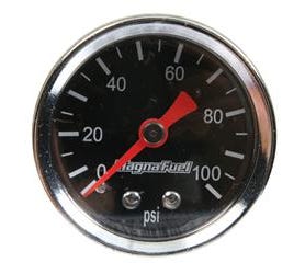 Magnafuel Fuel Pressure Gauge - 0-100 Psi - Black