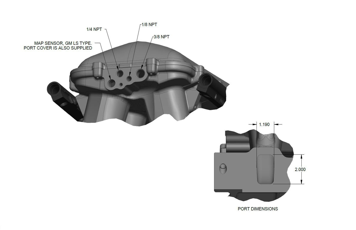 351W Ford Hi-Ram EFI Manifold with Side Mount Top - Photo - out of package Front