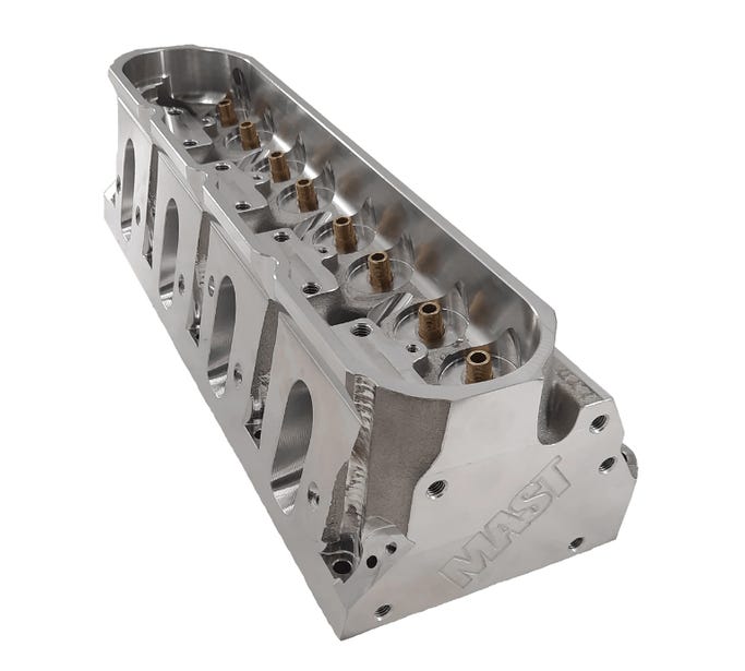 Mast 295CC CNC Assembled Cathedral Port Cylinder Heads W/ Titanium Intake, Stainless Exhaust & Solid Roller Spring Kit