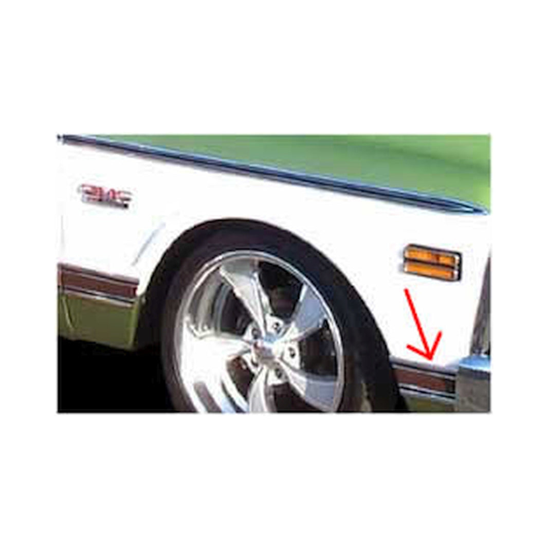 69-72 CHVY FENDER MOLDING OF WHEEL-BLK - Brothers Trucks  Fender Molding - Front Of Wheel - Black - Left