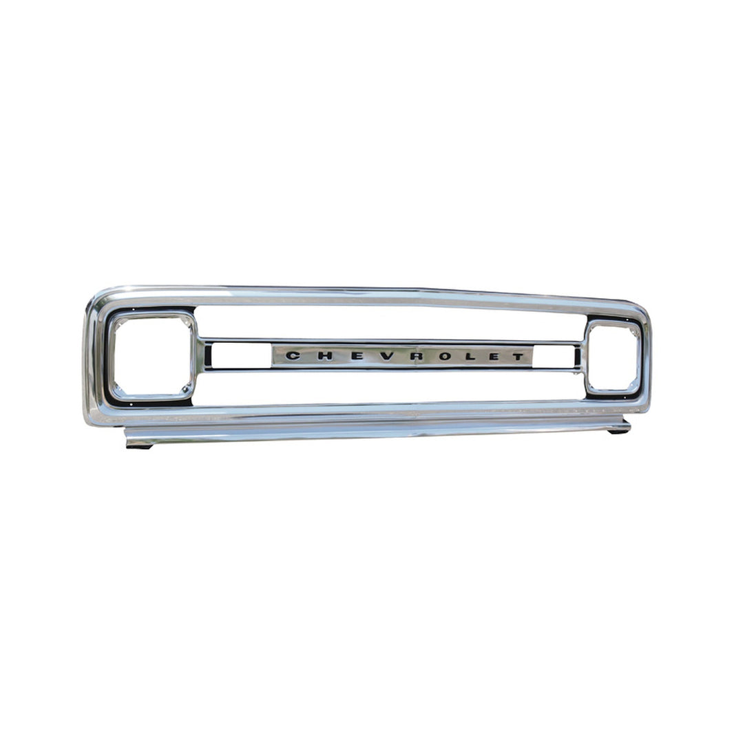 69-70 CHVY OUTER GRILLE-REPRO-CHEVROLET - Brothers Trucks Outer Grille - Reproduction with Letters - Chrome