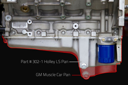 Holley GM LS Swap Oil Pan - Black - Photo - out of package Back