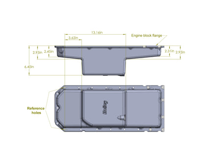 Holley Gen III Hemi Swap Oil Pan - Mid-Sump - Hellcat - Black - Photo - out of package Bottom