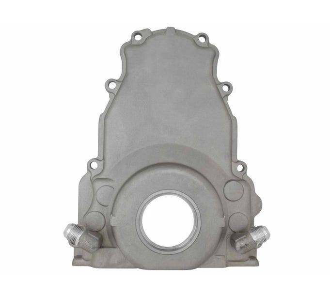 ICT Billet Turbo Oil Drain Return - GEN 3 LS - Front Timing Chain Cover - 10AN - 551589