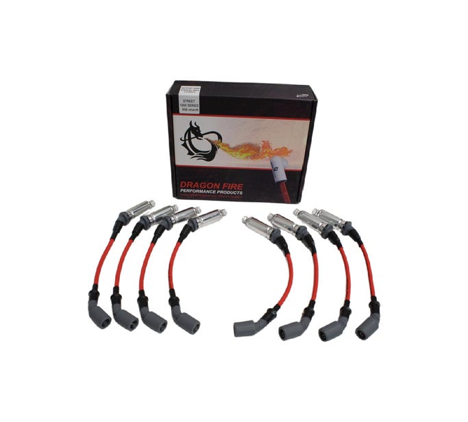 Dragon Fire Performance 500 Ohm Plugwires - Red - for High Valve Cover Mounting