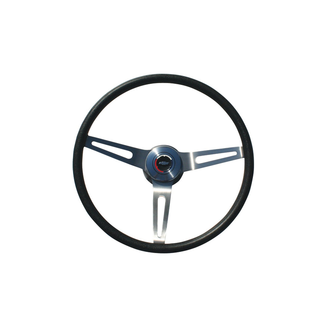 60-72 CHVY "SPORT" STEERING WHEEL KIT - Brothers Trucks Sport Steering Wheel Kit - Black - Bowtie