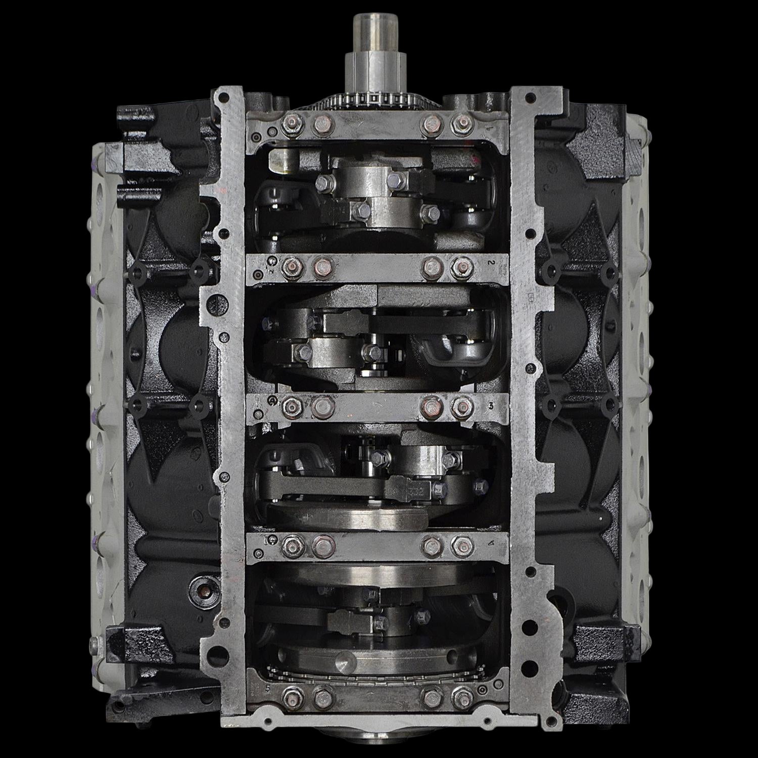 Mechanical engine block on a white background