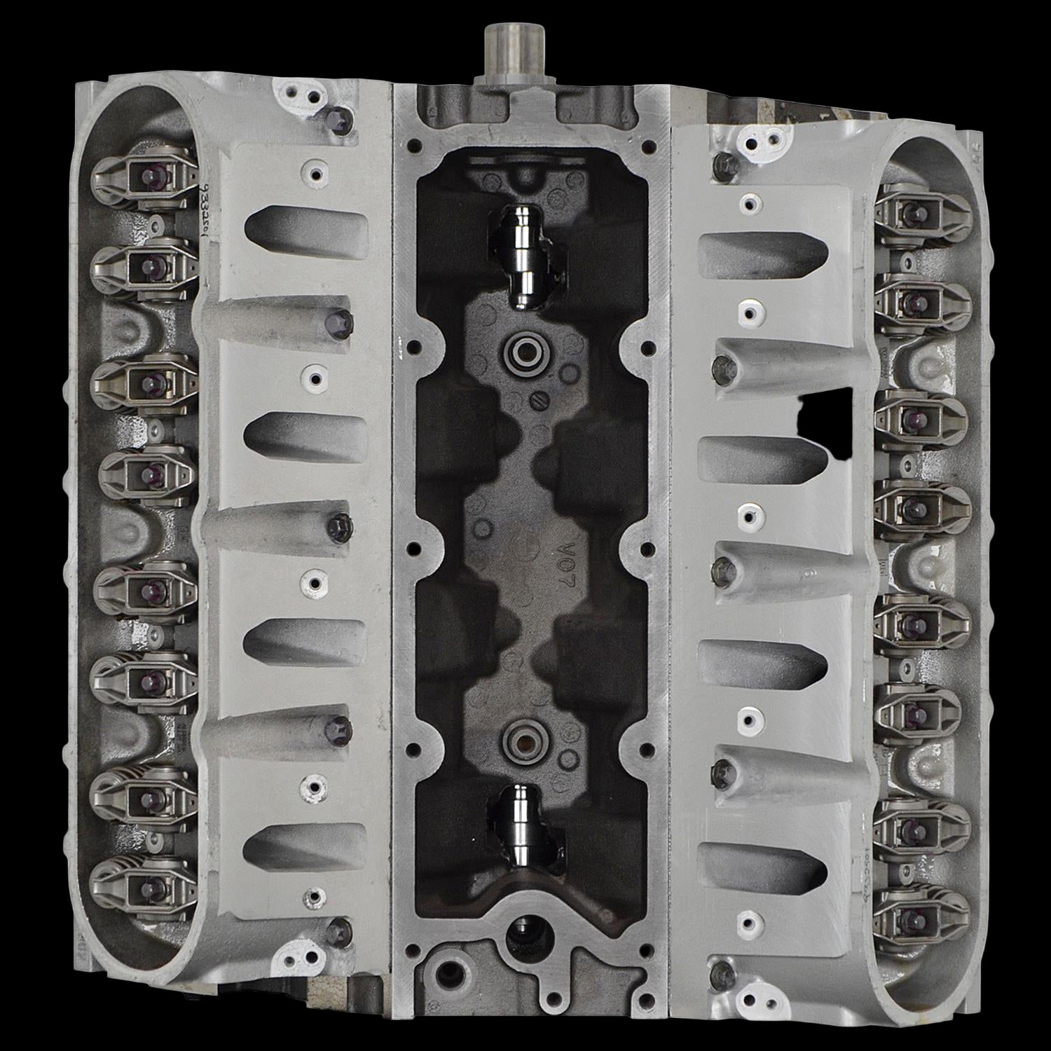 Metal engine block on a white background