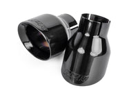 TIP KIT, DBL WALL, 4" X 2.5", BLK PVD - APR Double-Walled 4" Slash-Cut Tips (Polished Diamond Black) - Set of 2